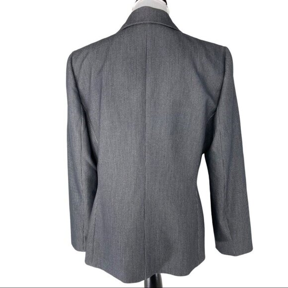 Tahari ASL Women's Gray Pinstripe Two Button Luxury Career Blazer 12/C41 - Picture 7 of 9